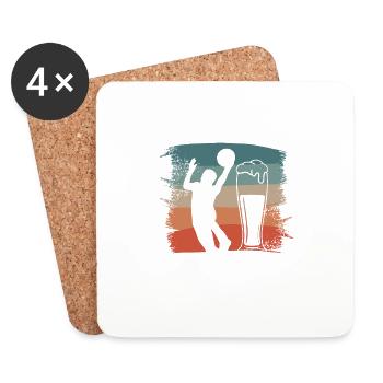 Je Peux Pas J'ai Basketball Et Apéro Basketteur - Dessous de verre (lot de 4) - blanc - Devant