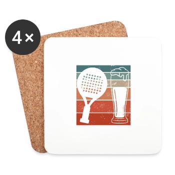 Je Peux Pas J'ai Padel Et Apéro Padeliste - Dessous de verre (lot de 4) - blanc - Devant