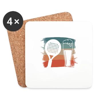 Je Peux Pas J'ai Padel Et Apéro Padeliste - Dessous de verre (lot de 4) - blanc - Devant
