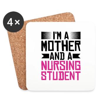 I'm A Mother And A Nursing Student - Coasters (set of 4) - white - Front