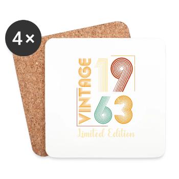 Vintage 1963 Limited Edition 60th Birthday GESCHENK - Untersetzer (4er-Set) - Weiß - Vorne