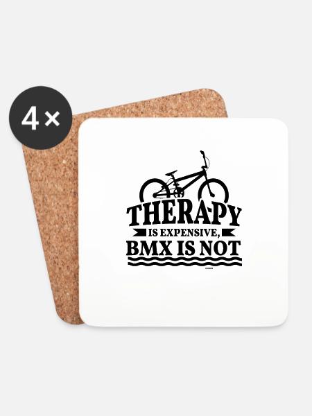 Therapie BMX Radfahren Geschenkidee - Untersetzer (4er-Set) - Weiß