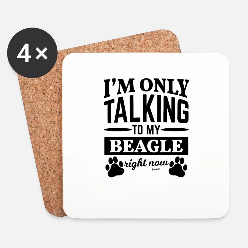 Beagle Spruch - Untersetzer (4er-Set) - Weiß
