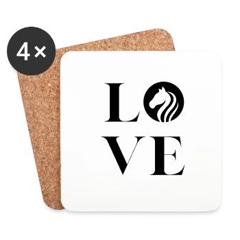 Horse Love - Untersetzer (4er-Set) - Weiß - Vorne