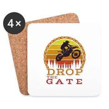 Drope the Gate - Motocross Artikel - Untersetzer (4er-Set) - Weiß - Vorne