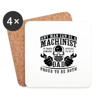 Any Man Can Be Machinist Lathe Operator Machinists - Coasters (set of 4) - white - Front