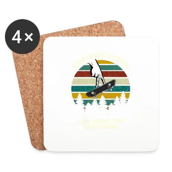 Funny Fingerboarding Shirt, Fingerboard Shirt, Fin - Coasters (set of 4) - white - Front