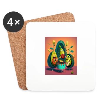 Musicien américano-mexicain Groupe culinaire mexicain - Dessous de verre (lot de 4) - blanc - Devant