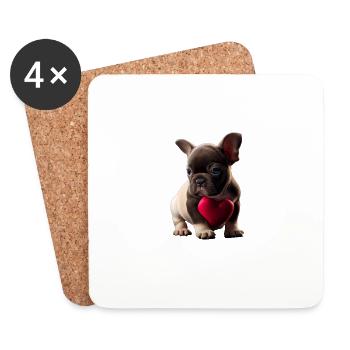 Désolé, mais mon chien est mon Valentin - Dessous de verre (lot de 4) - blanc - Devant