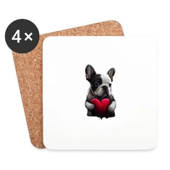 Sorry, but my dog is my Valentine - Coasters (set of 4) - white - Front