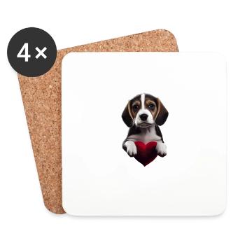 Tut Mir Leid, Aber Mein Hund Ist Mein Valentin - Untersetzer (4er-Set) - Weiß - Vorne
