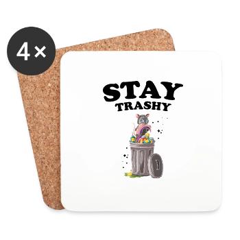 Opossum Design für Waschbär Fans und Beutelratze - Untersetzer (4er-Set) - Weiß - Vorne