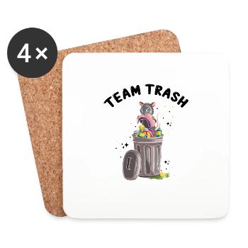 Sariga Design für Opossum und Waschbär - Untersetzer (4er-Set) - Weiß - Vorne