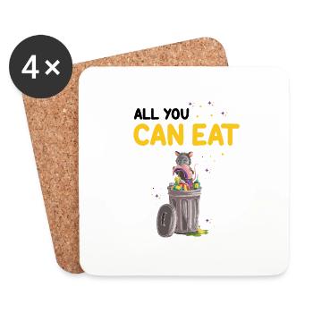 Sariga Design for Opossum and Raccoon - Coasters (set of 4) - white - Front