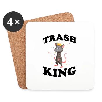 Opossum Design für Waschbär Fans und Beutelratze - Untersetzer (4er-Set) - Weiß - Vorne