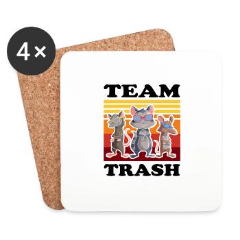 Raccoon design for possum and possums - Coasters (set of 4) - white - Front