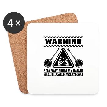 Warning Stay Away From Country Music Banjo Player - Untersetzer (4er-Set) - Weiß - Vorne