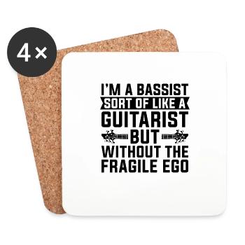 I'm A Bassist Sort Like A Guitarist Bass Player - Untersetzer (4er-Set) - Weiß - Vorne