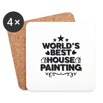 Peintre et vernisseur, le métier le meilleur et le plus ennuyeux - Dessous de verre (lot de 4) - blanc - Devant