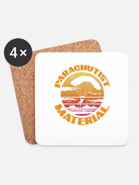 Fallschirmspringer Material - Untersetzer (4er-Set) - Weiß
