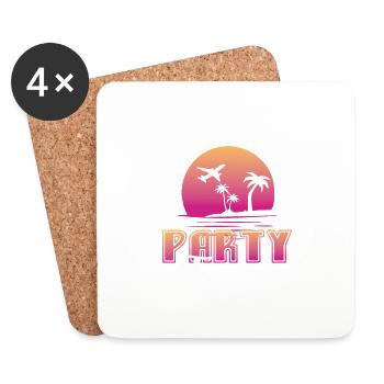 Amsterdam Party Team - Untersetzer (4er-Set) - Weiß - Vorne