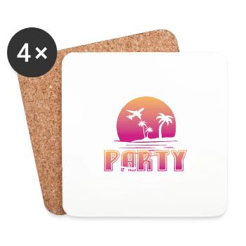 Équipe du parti d'Espagne - Dessous de verre (lot de 4) - blanc - Devant