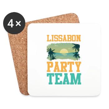Équipe du parti de Lisbonne - Dessous de verre (lot de 4) - blanc - Devant