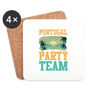 L'équipe du Portugal - Dessous de verre (lot de 4) - blanc - Devant