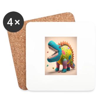 Dinosaur Lover Mexican Dinosaur Pinata - Coasters (set of 4) - white - Front