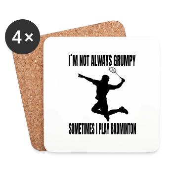 Badminton badminton team Badminton fan - Coasters (set of 4) - white - Front