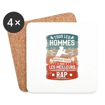 Mais Les Meilleurs Écoutent Du Rap Rappeur - Dessous de verre (lot de 4) - blanc - Devant