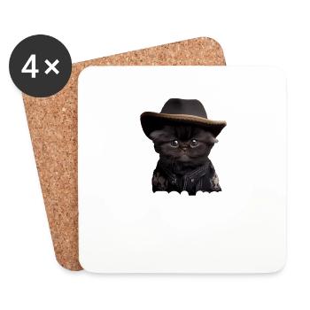 Meowdy Funny cat Meme for Cat Lovers - Coasters (set of 4) - white - Front