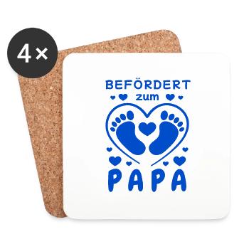 Befördert zum Papa für werdende Väter und Papas - Untersetzer (4er-Set) - Weiß - Vorne