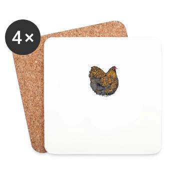 Orpington Hühner I Chicken Geflügel Motiv für - Untersetzer (4er-Set) - Weiß - Vorne