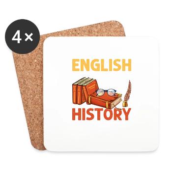 English Is Important But History Is Importanter Te - Untersetzer (4er-Set) - Weiß - Vorne