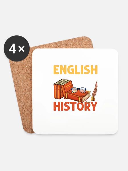 Engels is belangrijk, maar geschiedenis is belangrijker Te - Onderzetters (4 stuks) - wit