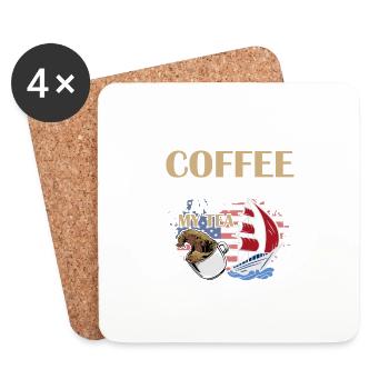 I Like My Coffee Black History Teacher Education - Untersetzer (4er-Set) - Weiß - Vorne