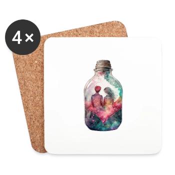 couple in love couple parents valentine's day love - Coasters (set of 4) - white - Front