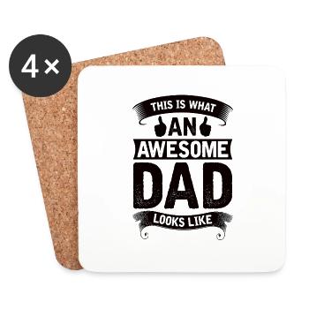 World's Best Dad Dad Couples Couple Parents Dad Daddy - Coasters (set of 4) - white - Front