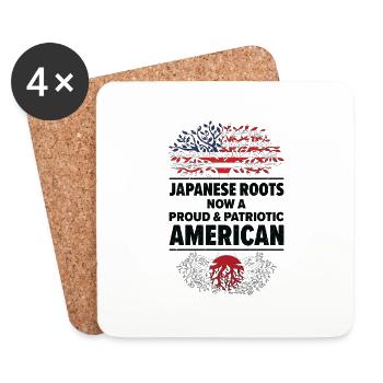 Né japonais Japonais Américain USA - Dessous de verre (lot de 4) - blanc - Devant