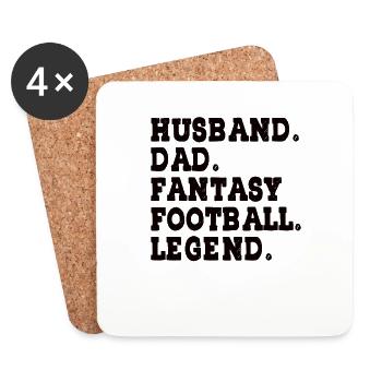 Fantasy Football Père Mari Femme Fantastique - Dessous de verre (lot de 4) - blanc - Devant