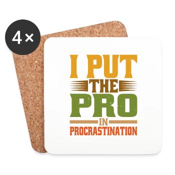 I Put The Pro In Procrastination 20 - Coasters (set of 4) - white - Front