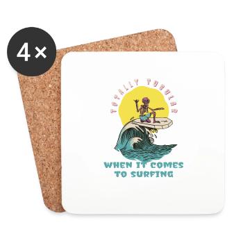 Totally Tubular When It Comes To Surfing Surfer - Untersetzer (4er-Set) - Weiß - Vorne