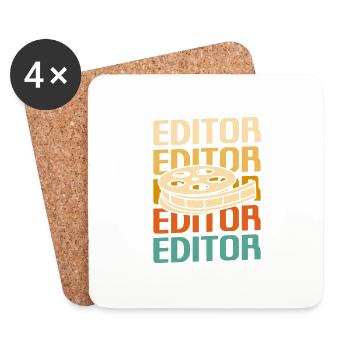 Retro Vintage Classic Editor Bearbeitung - Untersetzer (4er-Set) - Weiß - Vorne