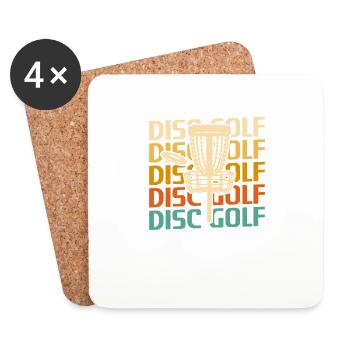 Retro Vintage Classic Disc Golf Spieler - Untersetzer (4er-Set) - Weiß - Vorne