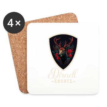 Dirndl Ersatz Dirndl Trachten Kostüm Dirndl Ersatz - Untersetzer (4er-Set) - Weiß - Vorne