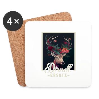 Dirndl Ersatz Dirndl Trachten Kostüm Dirndl Ersatz - Untersetzer (4er-Set) - Weiß - Vorne