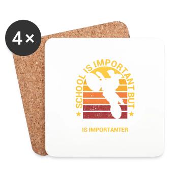School is important, but motocross is still - Coasters (set of 4) - white - Front