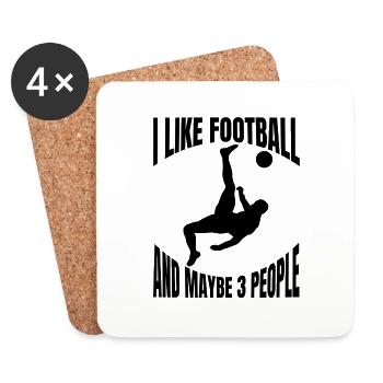 Football Player Football Team Football Design - Dessous de verre (lot de 4) - blanc - Devant