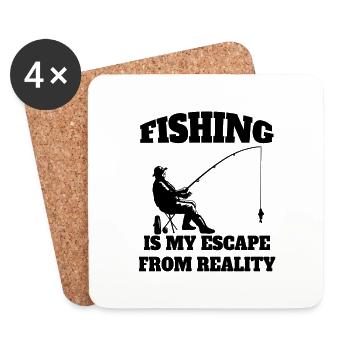 Pêche Hameçons Pêche Pêcheurs - Dessous de verre (lot de 4) - blanc - Devant